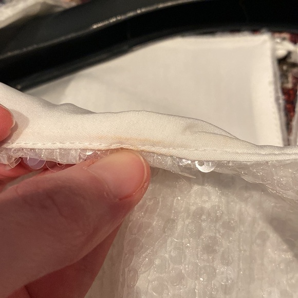 WAYF White Sequin Balloon Sleeve Top Fully Lined Size M - Picture 6 of 13